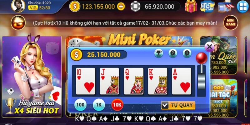 Cách quay mini poker nổ hũ theo quy tắc cơ bản