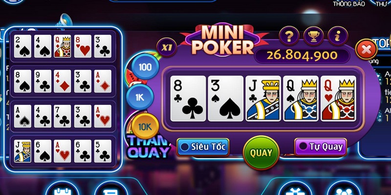 Cách chơi Nổ Hũ Mini Poker trên GO88