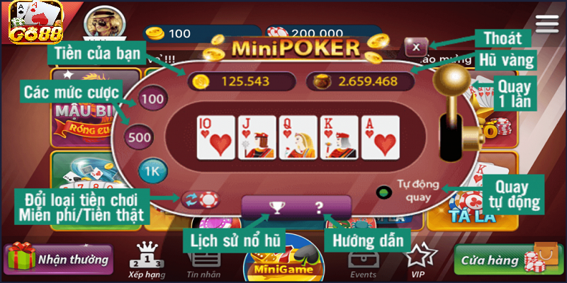 Cách chơi Nổ Hũ Mini Poker SUNWIN thắng lớn 2023