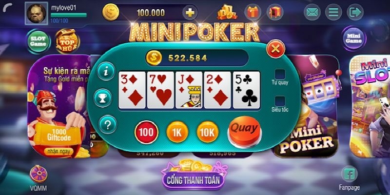 Cách tham gia và chơi Quay Mini Poker trên GO88