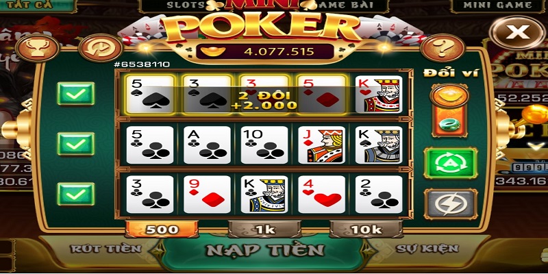Quy tắc chơi trò chơi Mini Poker cơ bản
